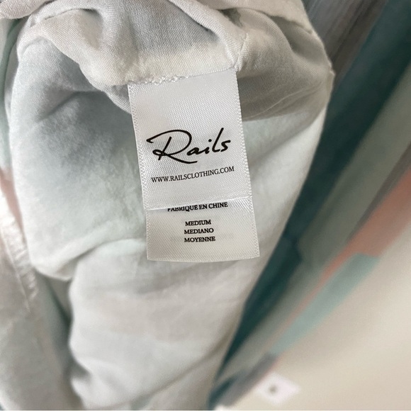 Rails Adora Highland Stripe Linen Midi Dress Sleeveless Striped Colorblock - Picture 5 of 12